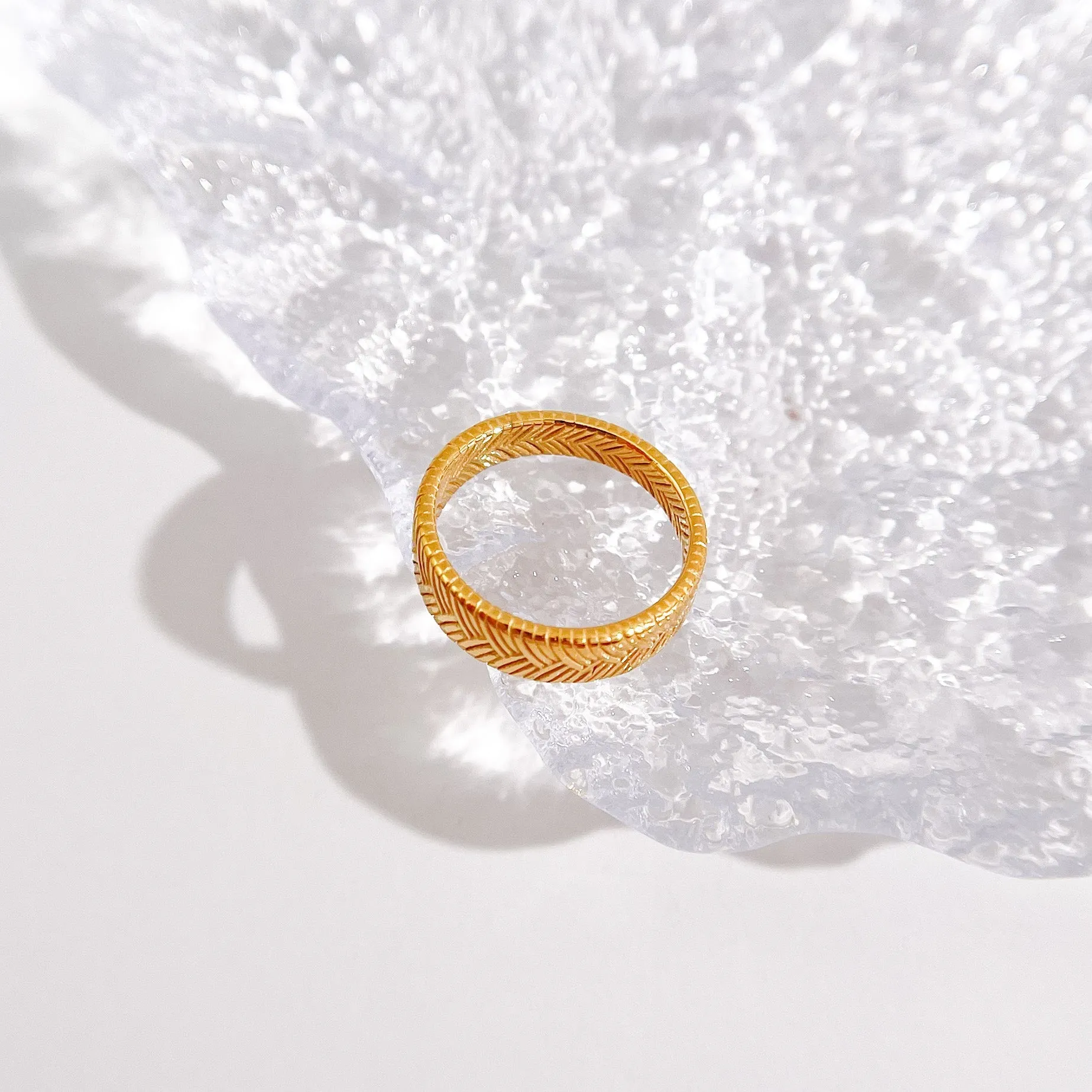 Textured Weave Ring in Gold sold by Flaire & Co. product image thumbnail 2