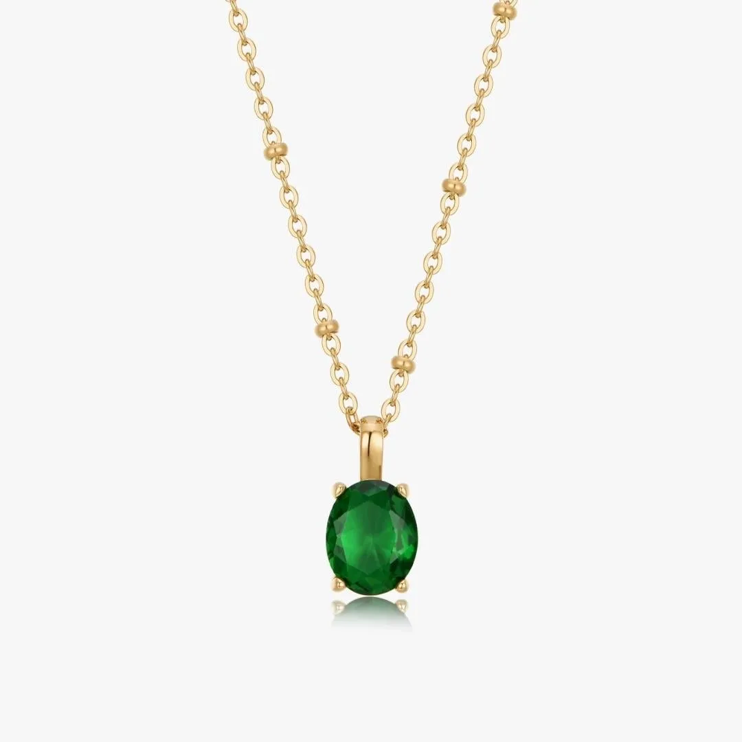 Oval Gem Necklace in Green sold by Flaire & Co.