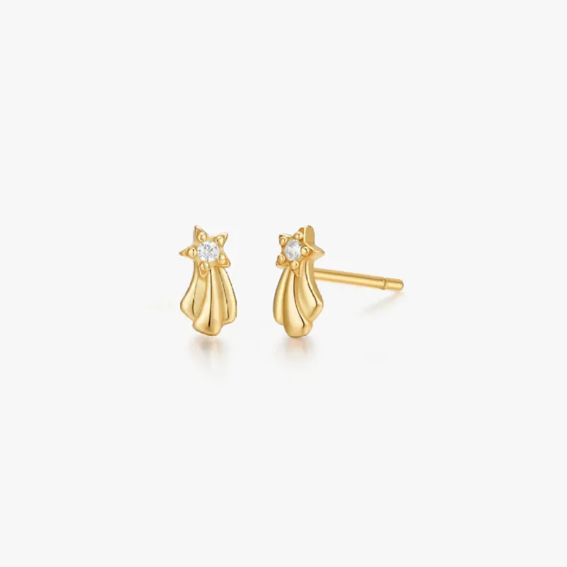 Shooting Star Studs in Gold sold by Flaire & Co.