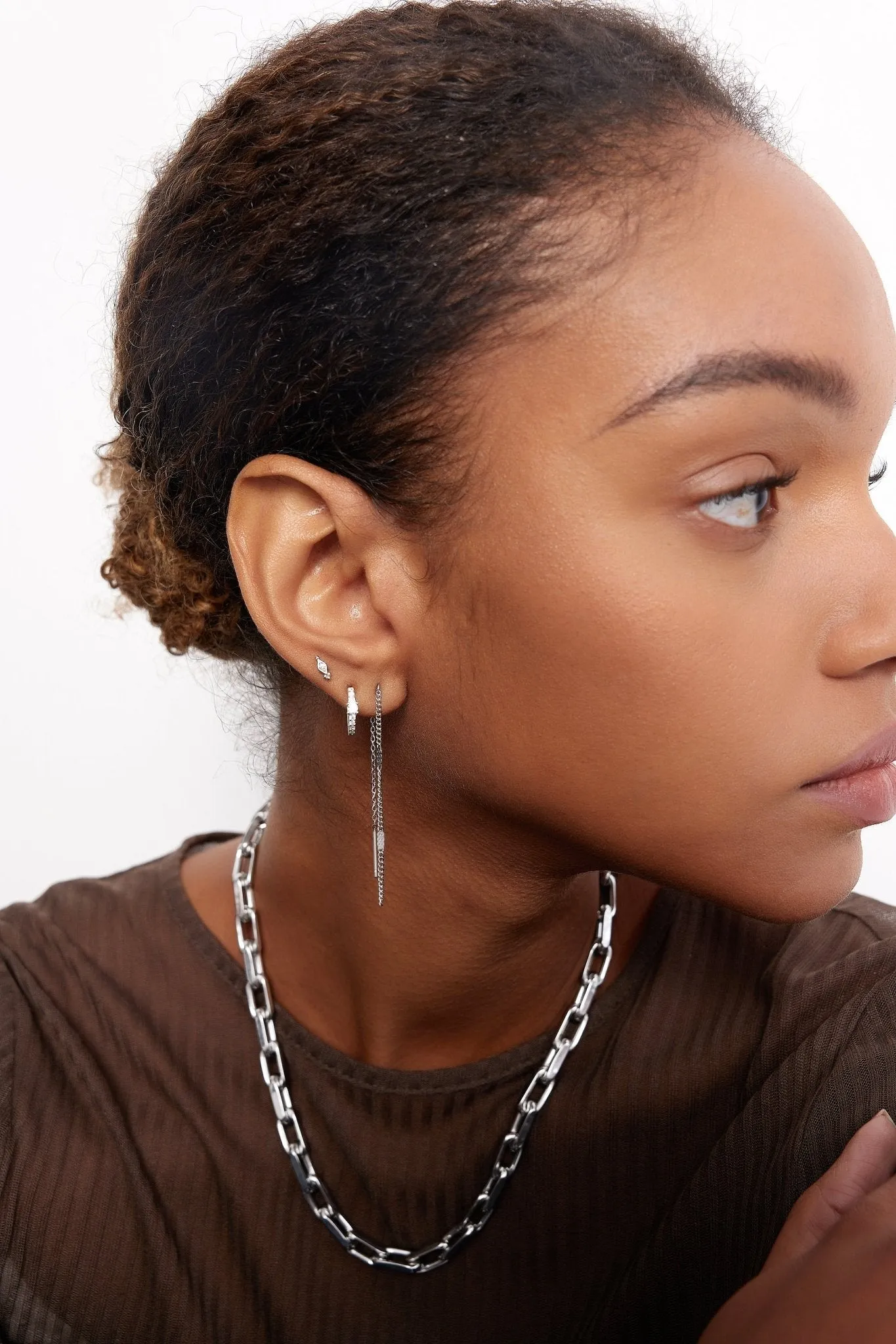 Clear Gem Freya Studs in Silver sold by Flaire & Co. product image thumbnail 2