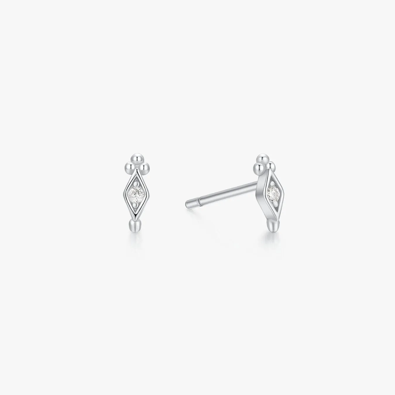 Clear Gem Freya Studs in Silver sold by Flaire & Co.