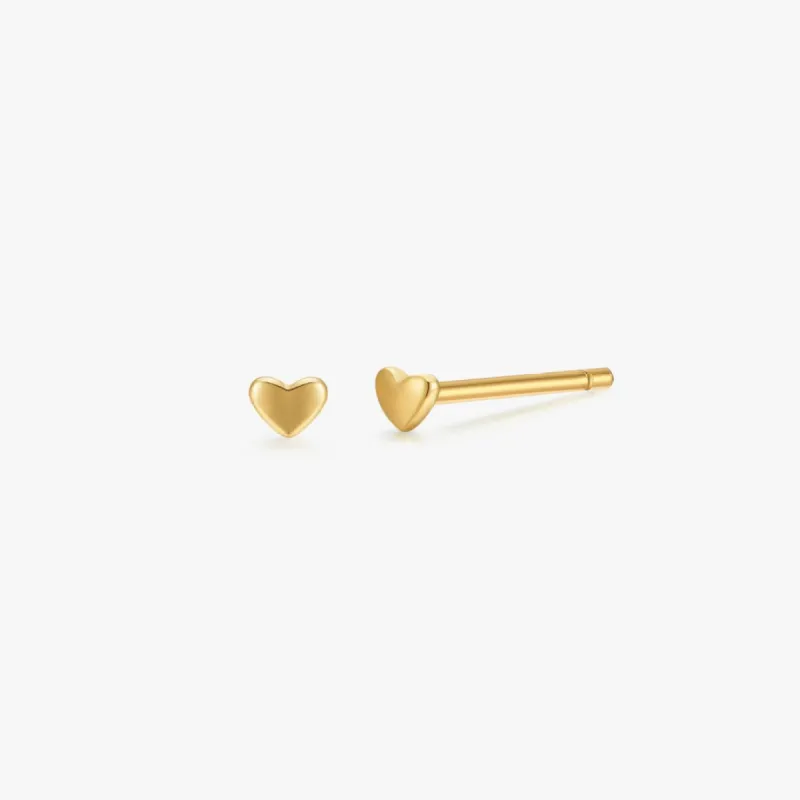 Micro Heart 2.0 Studs in Gold sold by Flaire & Co.