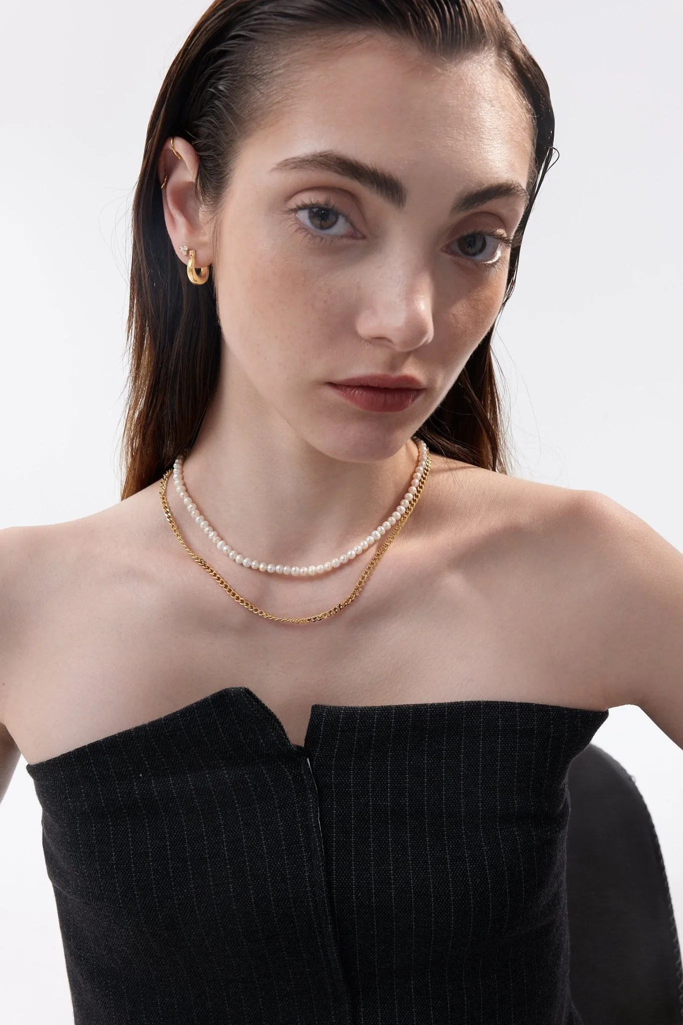 Thin Sasha Necklace in Gold sold by Flaire & Co. product image thumbnail 4