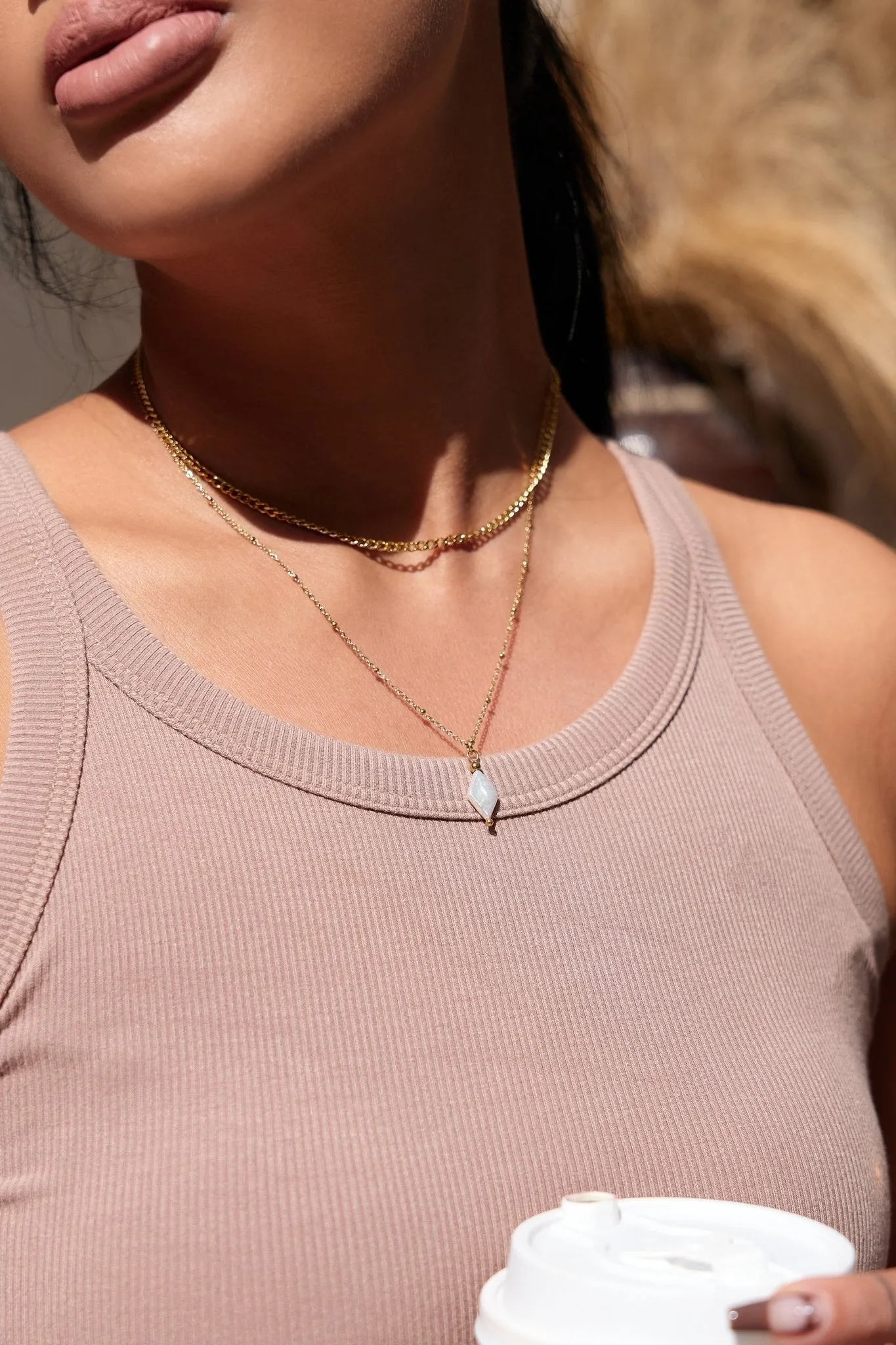 Thin Sasha Necklace in Gold sold by Flaire & Co. product image thumbnail 3