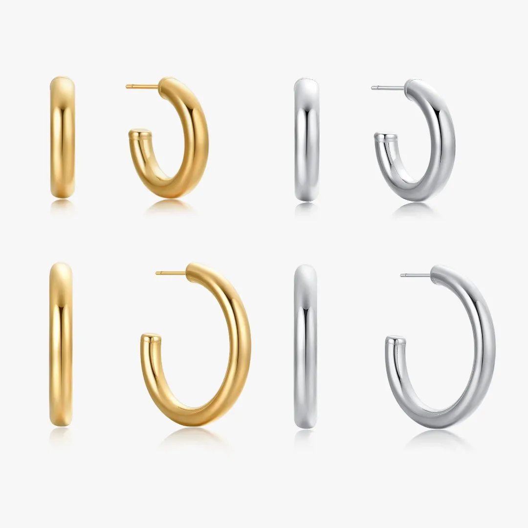 Everyday Hollow Hoops sold by Flaire & Co.