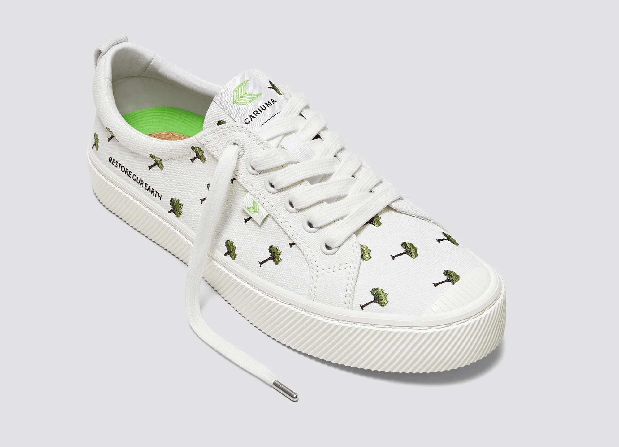 OCA Low Earth Day Embroidered Tree Off-White Canvas Sneaker Men sold by Cariuma product image thumbnail 4
