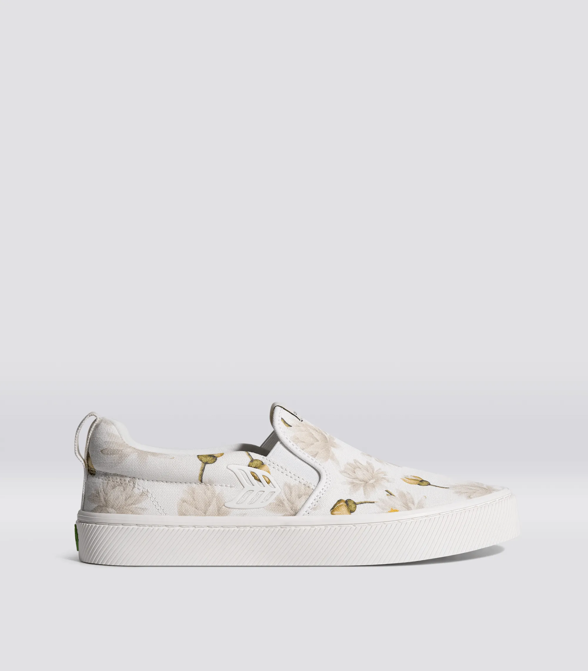SLIP-ON White Canvas Giant Lilies Sneaker Men sold by Cariuma