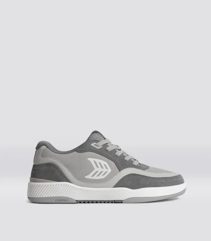 UBA Steel Grey Suede Ice Logo Sneaker Women sold by Cariuma