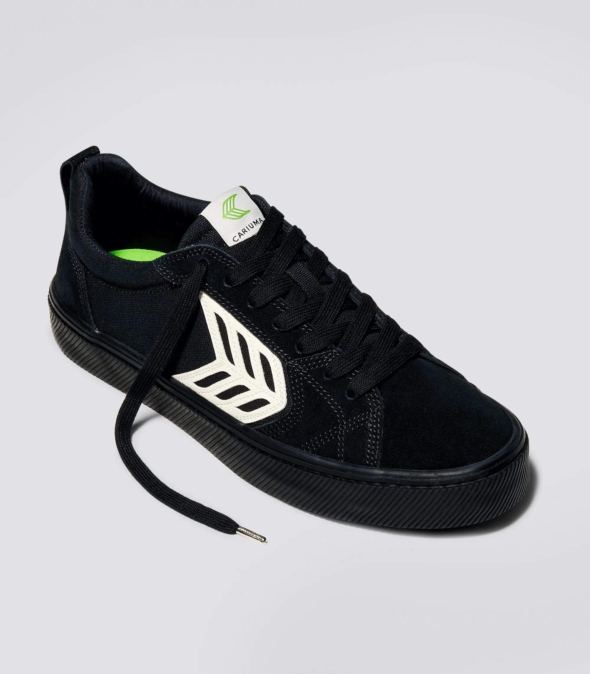 CATIBA PRO Low All Black Suede and Canvas Ivory Logo Sneaker Women sold by Cariuma product image thumbnail 2