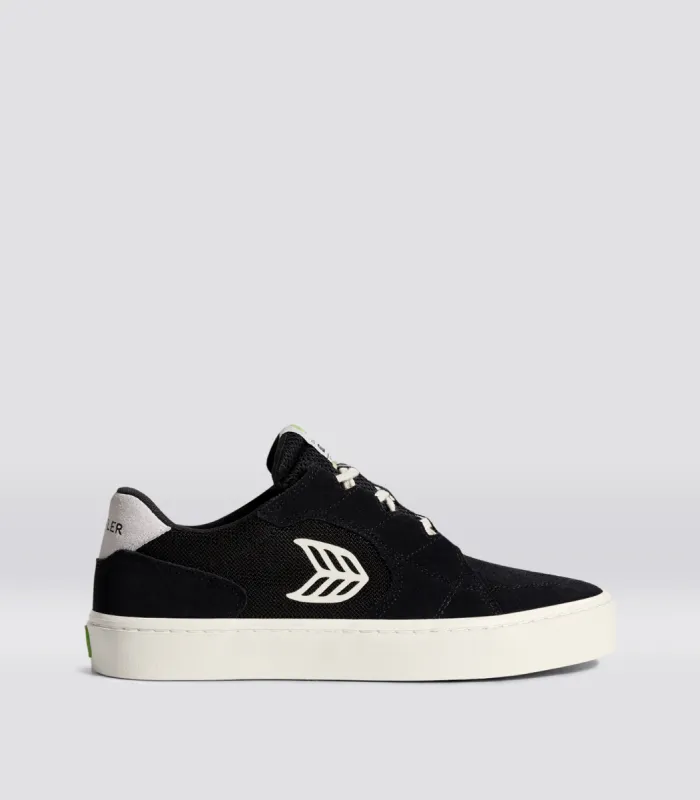 T20 PRO Black Suede and Mesh Ivory Logo Sneaker Men made by Cariuma