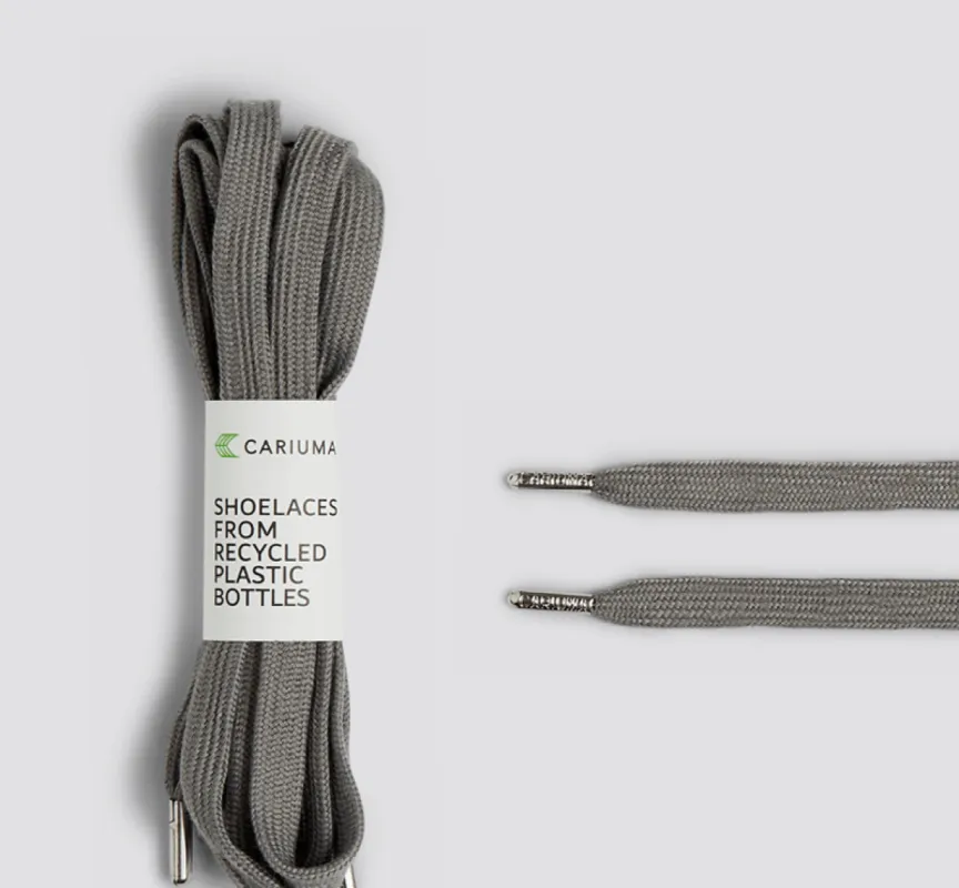 Shoe Lace Classic High Charcoal Grey with H Silver Tip sold by Cariuma
