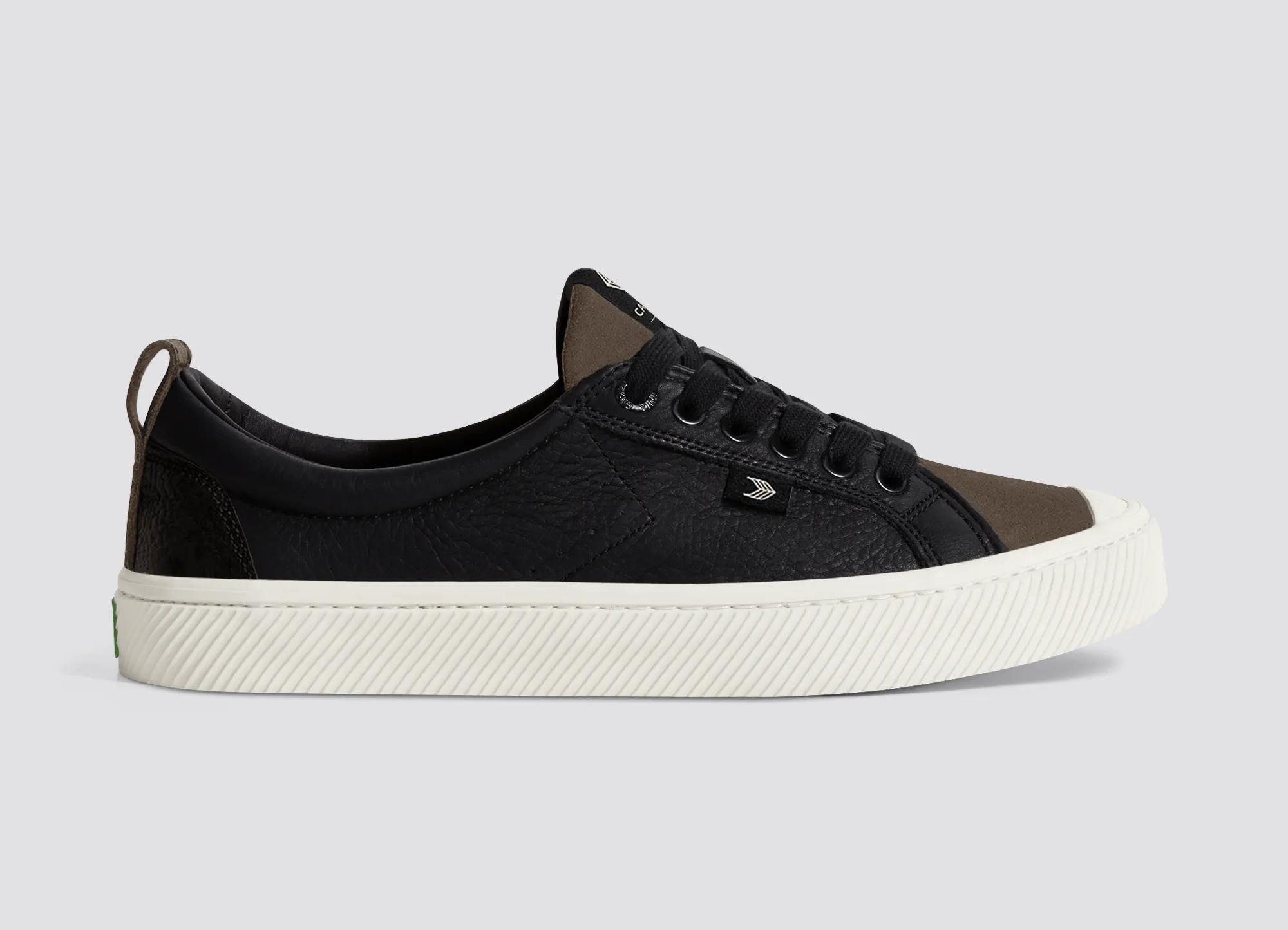 OCA Low Black Premium Leather Dark Khaki Suede Sneaker Women sold by Cariuma product image thumbnail 3