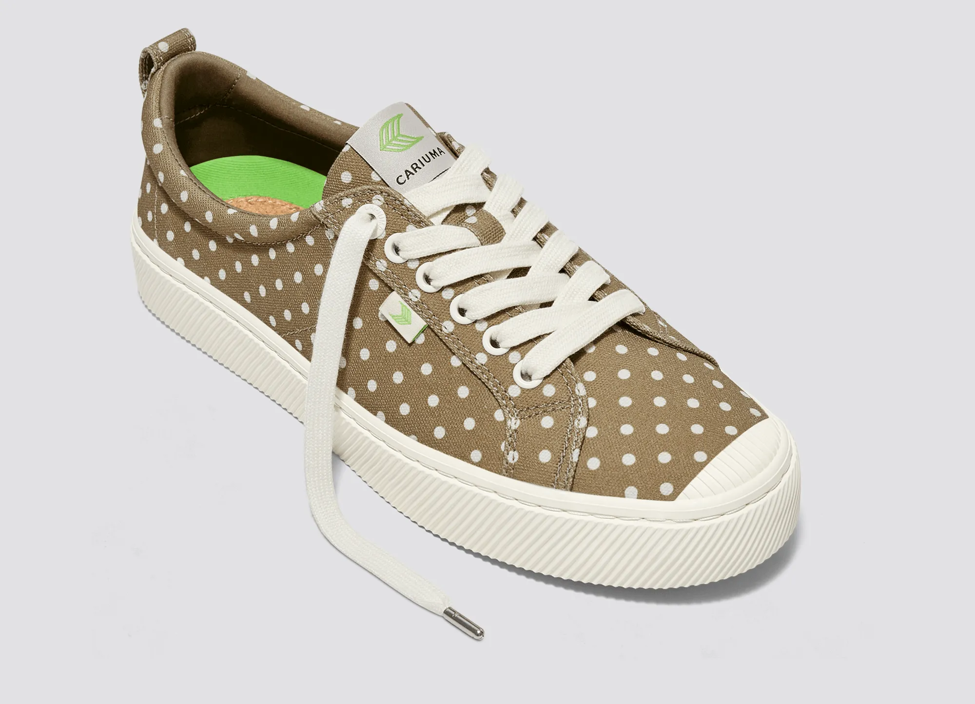 OCA Low Burnt Sand Canvas White Polka Dots Sneaker Men sold by Cariuma product image thumbnail 4