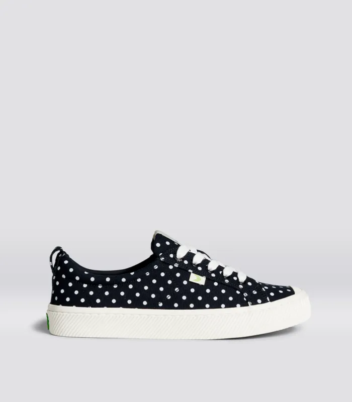 OCA Low Black Canvas White Polka Dots Sneaker Men sold by Cariuma