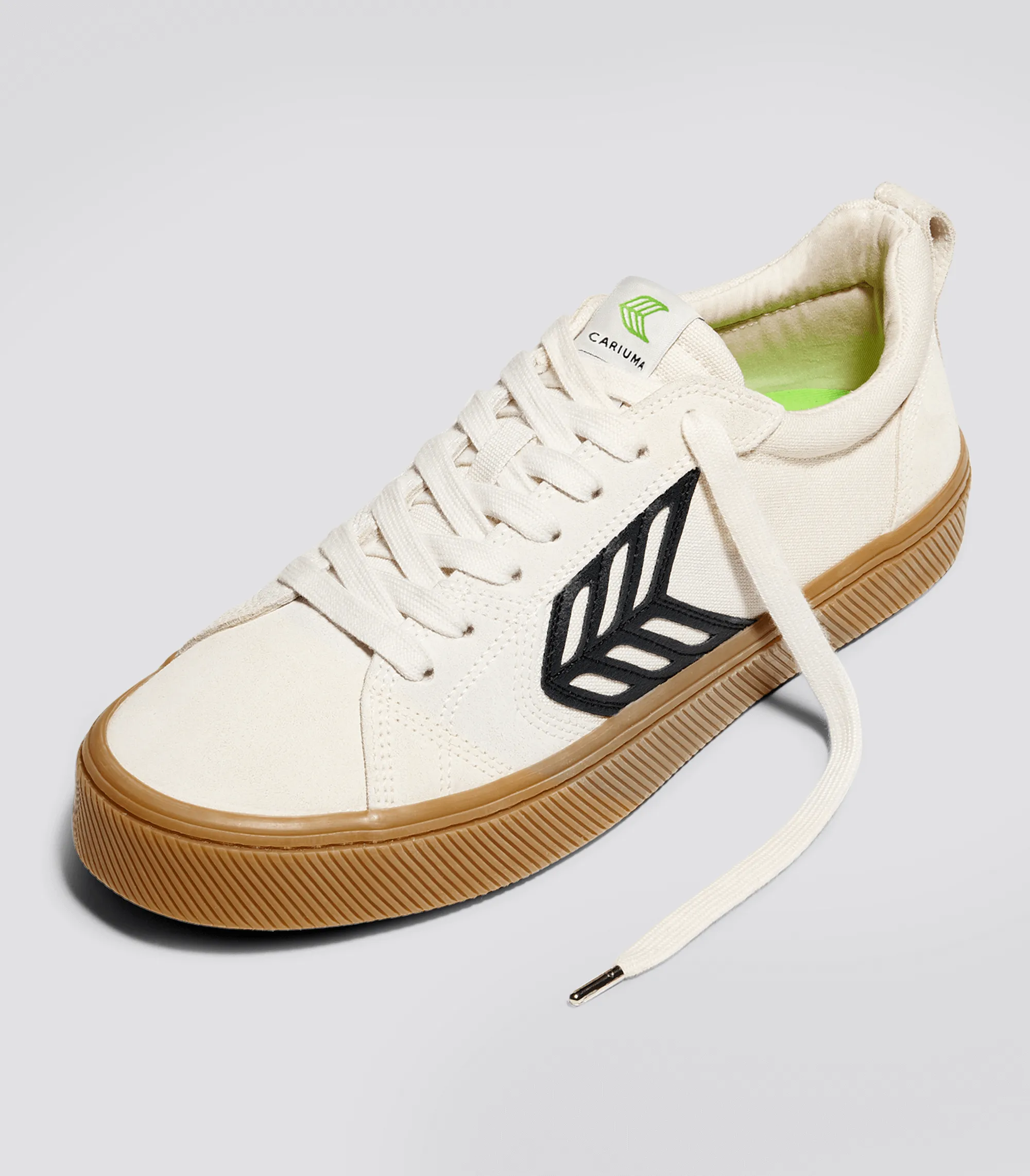 CATIBA PRO Low Gum Vintage White Suede and Canvas Black Logo Sneaker Men Left sold by Cariuma product image thumbnail 2