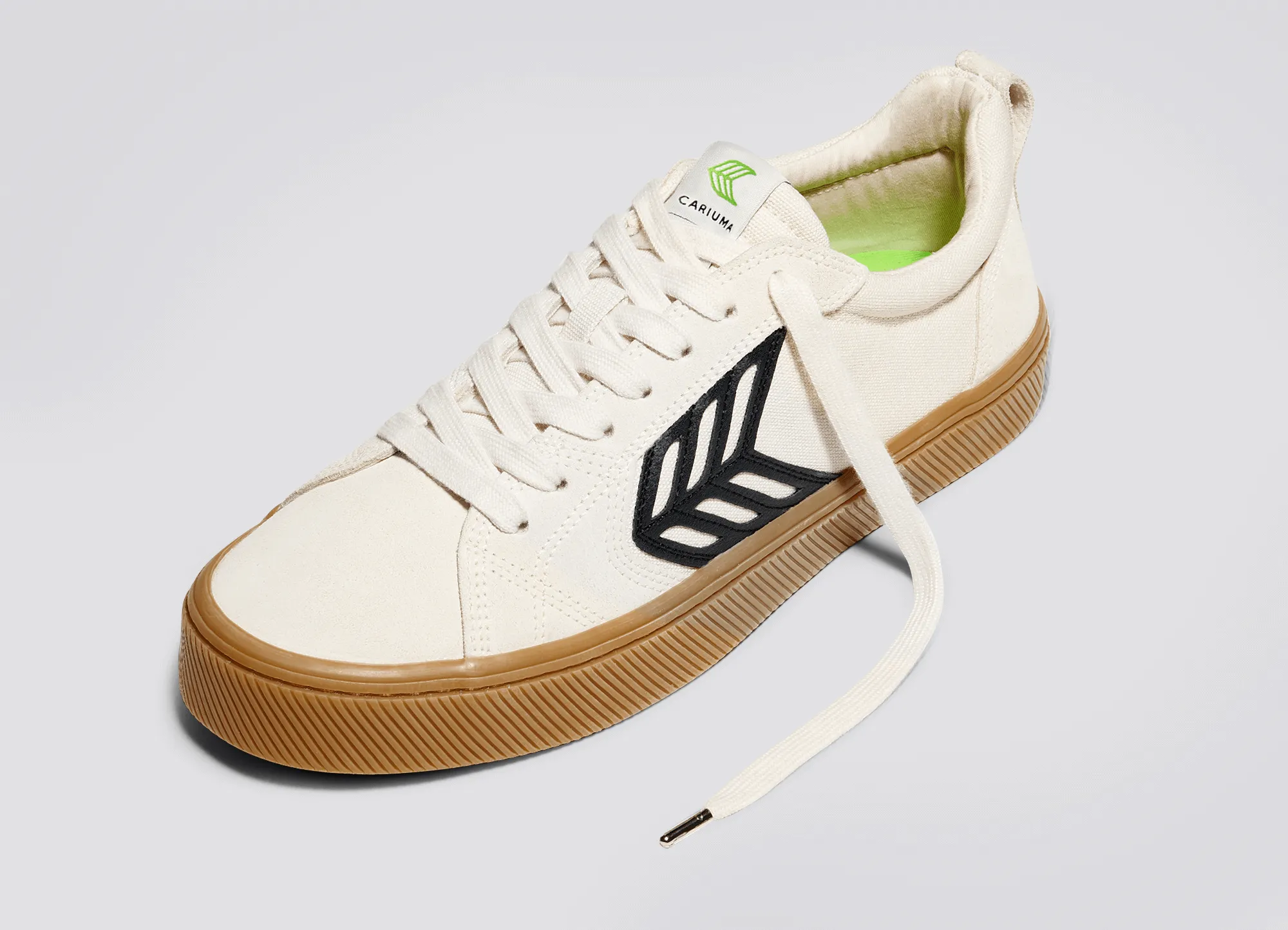 CATIBA PRO Low Gum Vintage White Suede and Canvas Black Logo Sneaker Men Left sold by Cariuma product image thumbnail 4