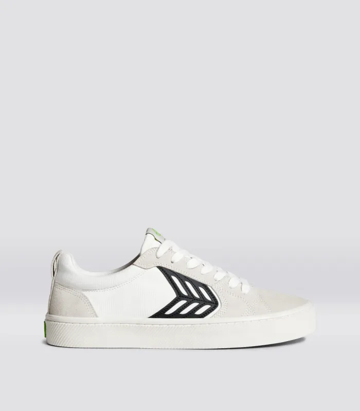 CATIBA PRO Low Off-White Canvas Vintage White Suede Black Logo Sneaker Women sold by Cariuma