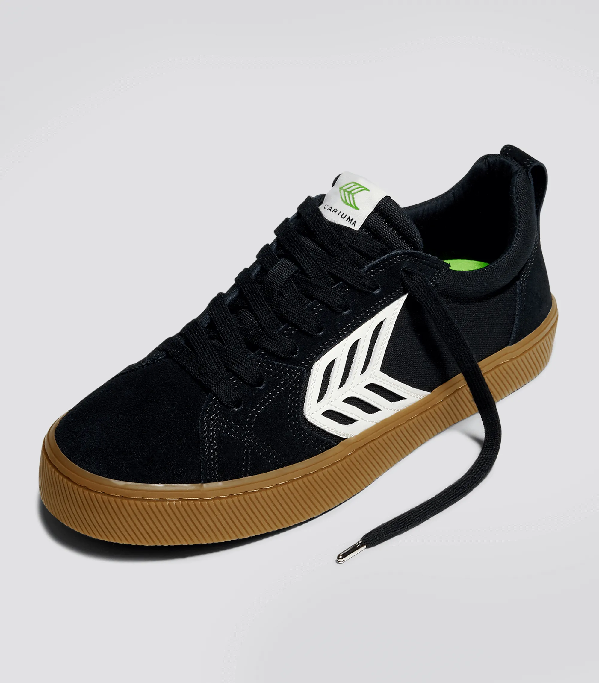 CATIBA PRO Low Gum Black Suede and Canvas Ivory Logo Sneaker Men Left sold by Cariuma product image thumbnail 2