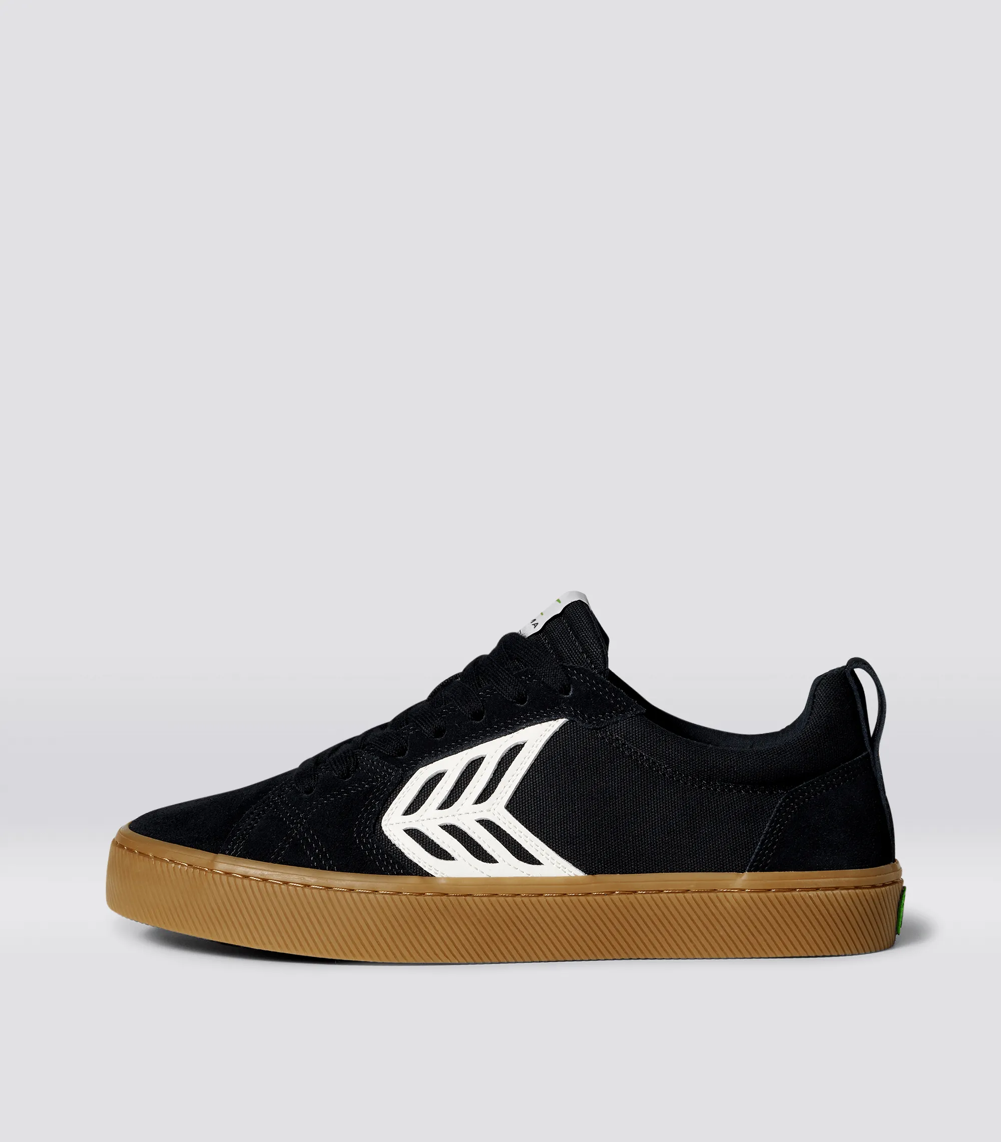 CATIBA PRO Low Gum Black Suede and Canvas Ivory Logo Sneaker Men Left sold by Cariuma