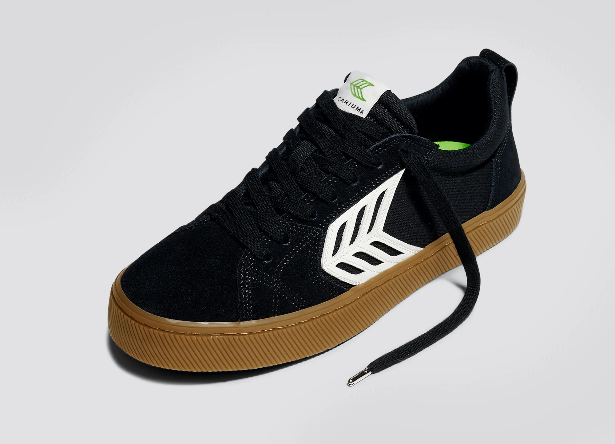 CATIBA PRO Low Gum Black Suede and Canvas Ivory Logo Sneaker Men Left sold by Cariuma product image thumbnail 4