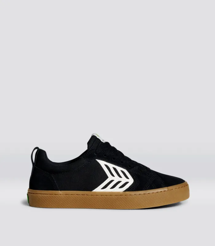CATIBA PRO Low Gum Black Suede and Canvas Ivory Logo Sneaker Women sold by Cariuma