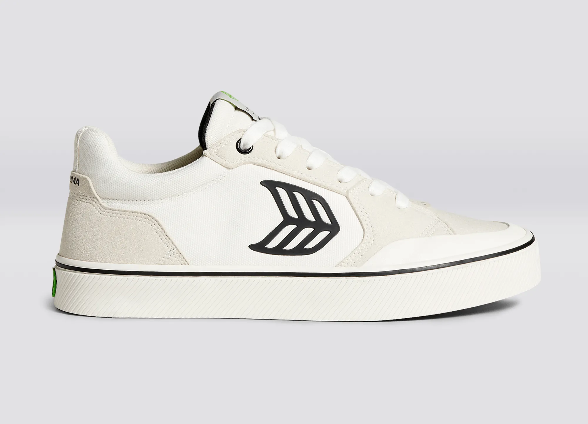 VALLELY PRO Vintage White Suede and Off-White Cordura Black Logo Sneaker Women sold by Cariuma product image thumbnail 3
