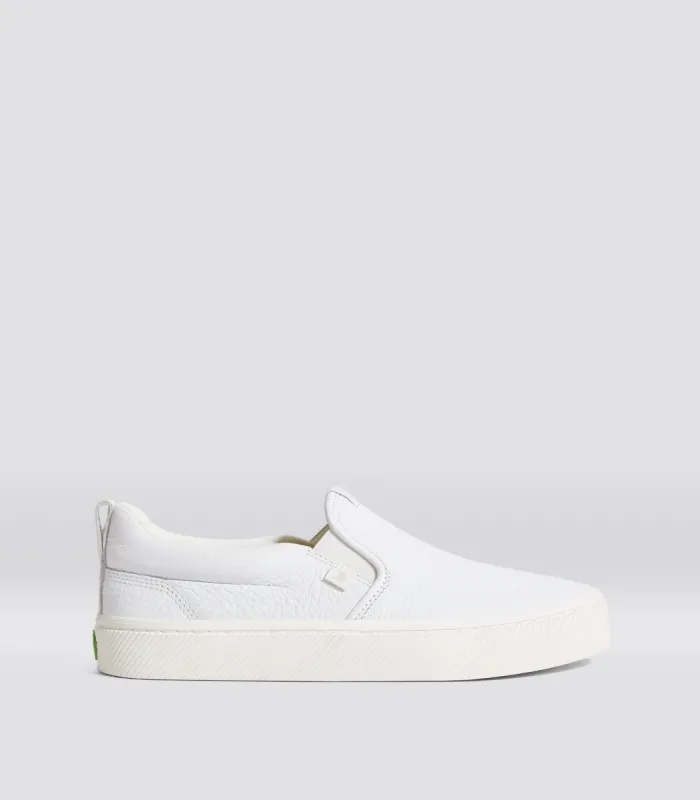 SLIP-ON White Premium Leather Sneaker Women sold by Cariuma