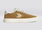 NAIOCA Camel Suede Ivory Logo Sneaker Men sold by Cariuma