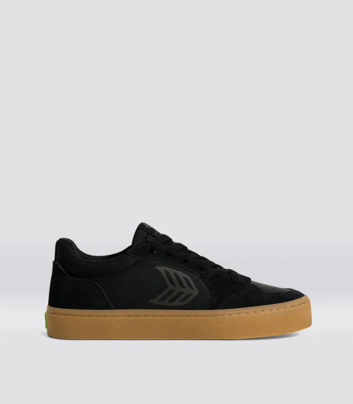 VALLELY PRO Gum Black Suede and Cordura Ash Grey Logo Sneaker Women sold by Cariuma