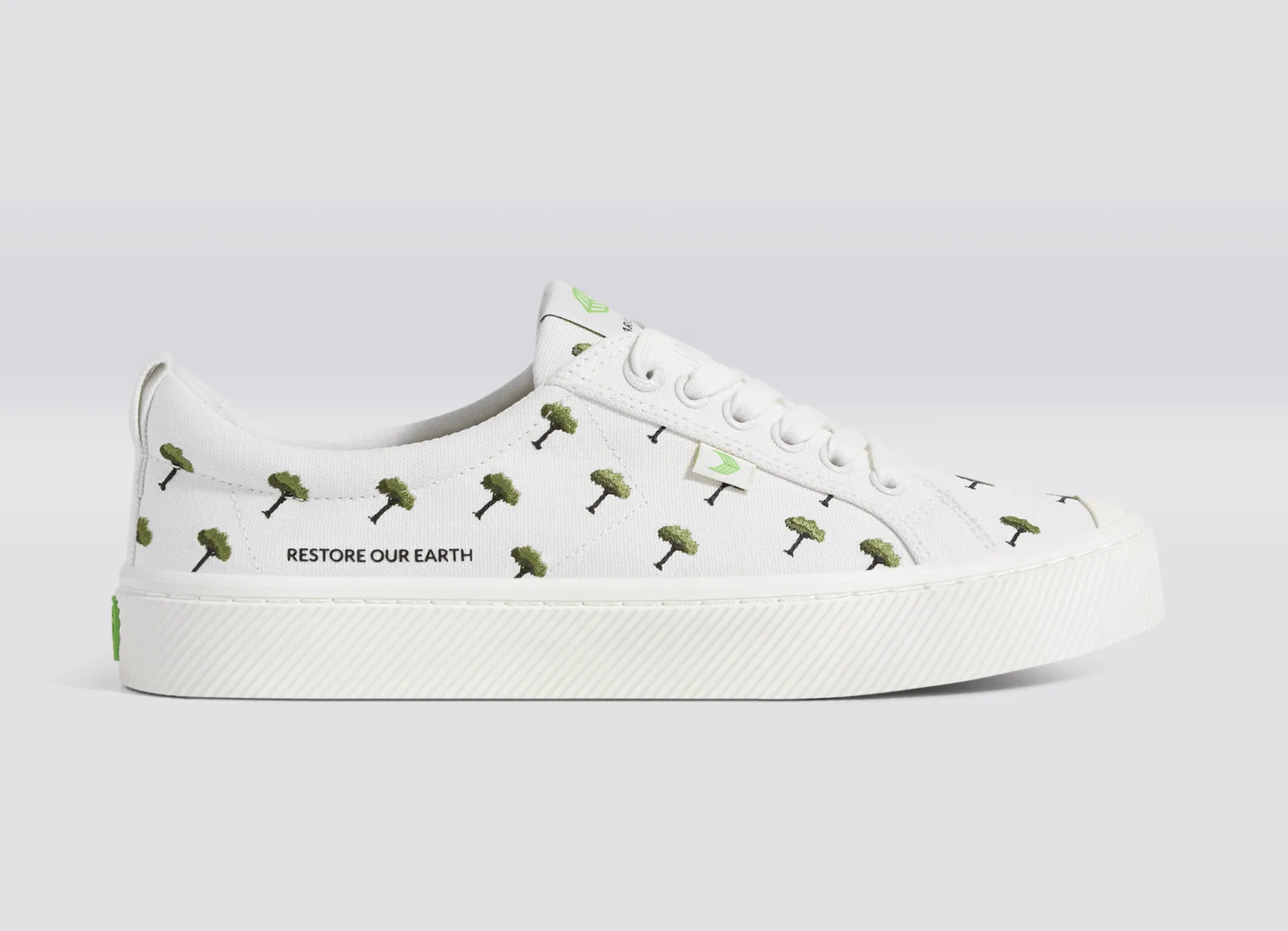OCA Low Earth Day Embroidered Tree Off-White Canvas Sneaker Women sold by Cariuma product image thumbnail 3