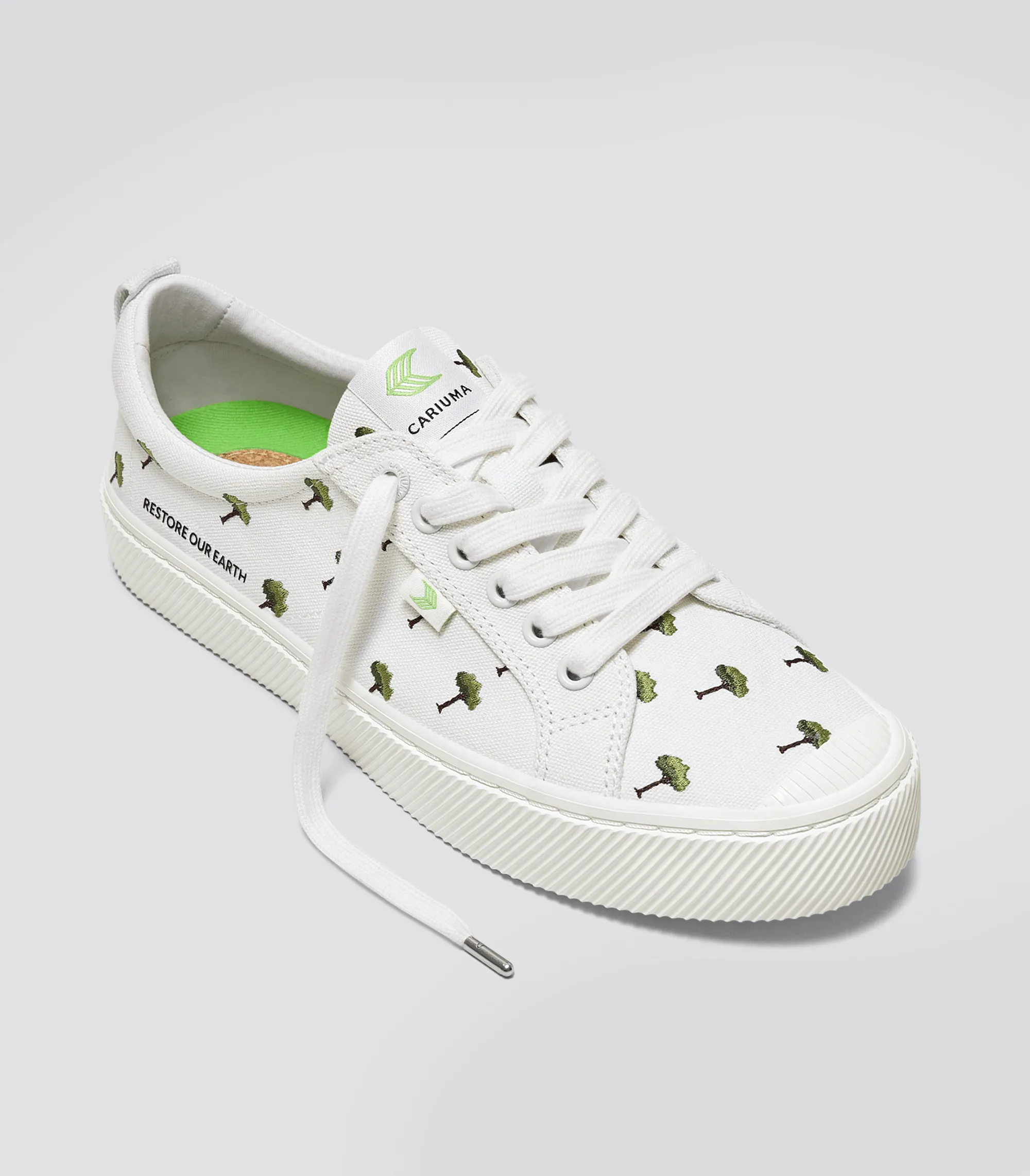 OCA Low Earth Day Embroidered Tree Off-White Canvas Sneaker Women sold by Cariuma product image thumbnail 2