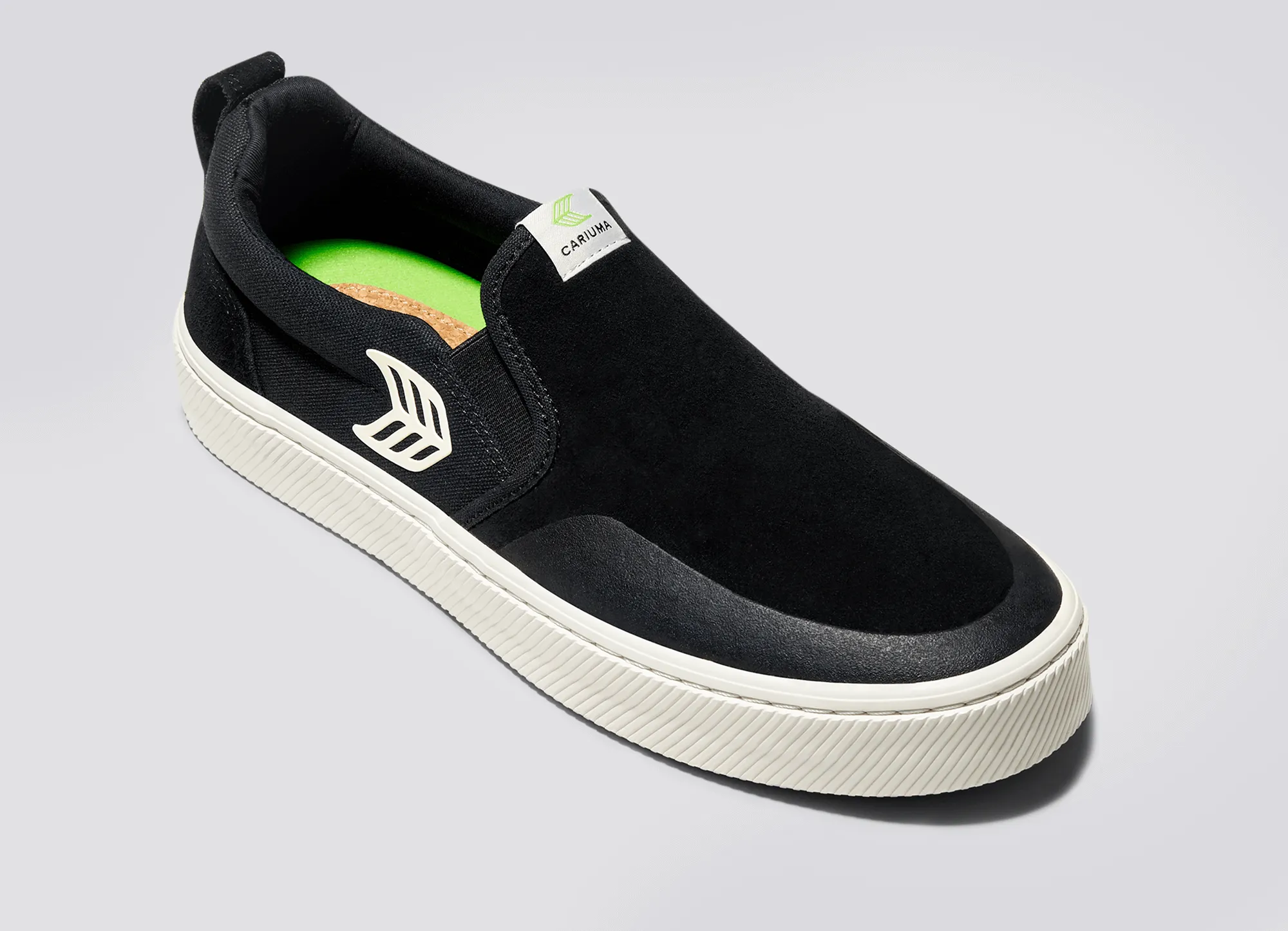 SLIP-ON PRO Black Suede and Canvas Ivory Logo Sneaker Men sold by Cariuma product image thumbnail 4