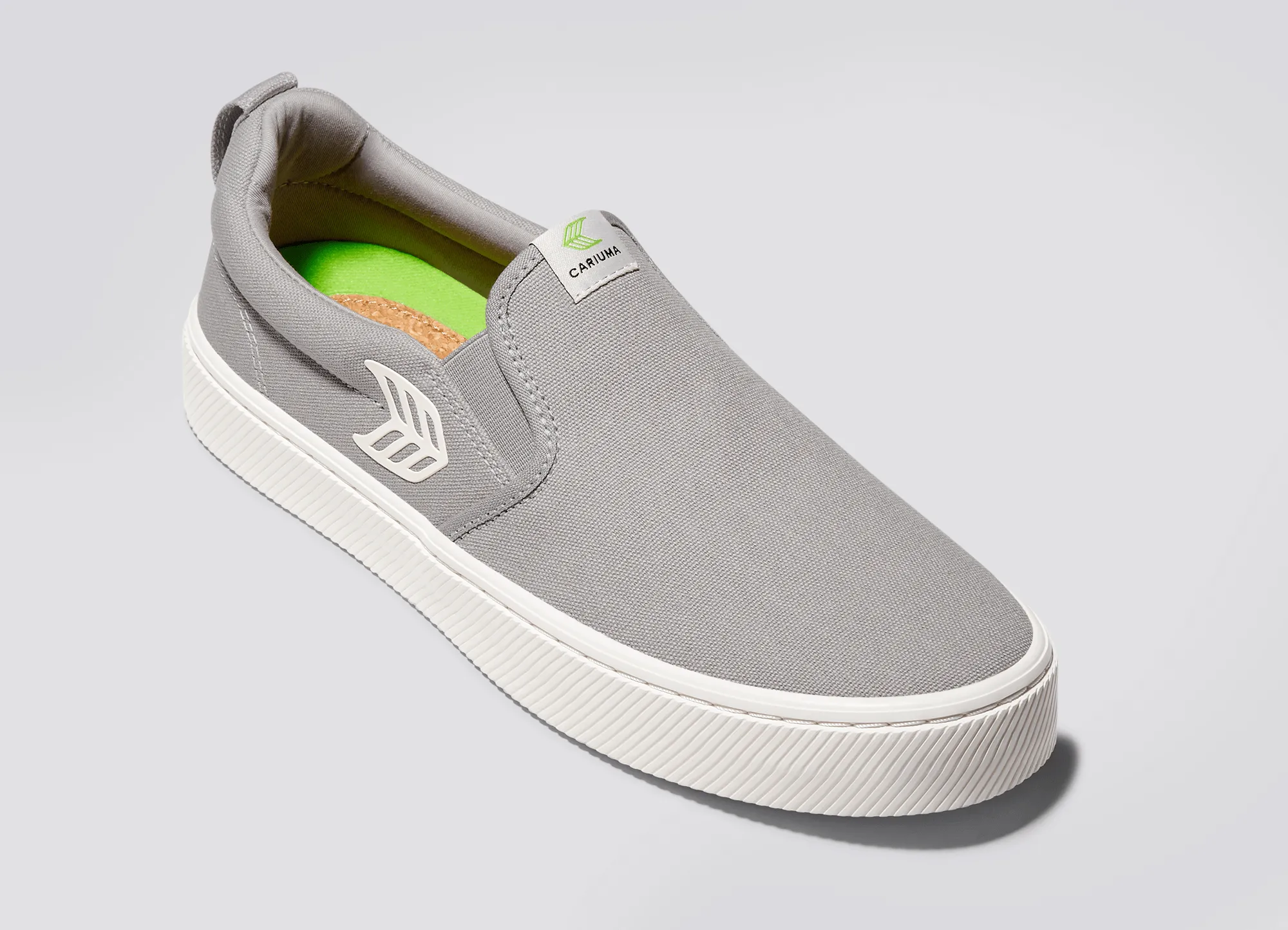 SLIP ON Light Grey Canvas Off-White Logo Sneaker Men sold by Cariuma product image thumbnail 4