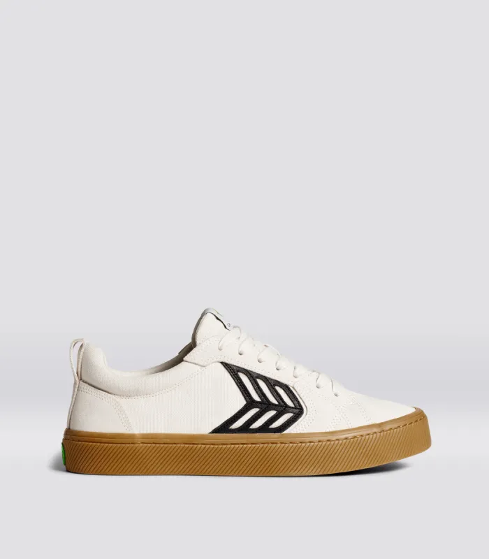 CATIBA PRO Low Gum Vintage White Suede and Canvas Black Logo Sneaker Men sold by Cariuma
