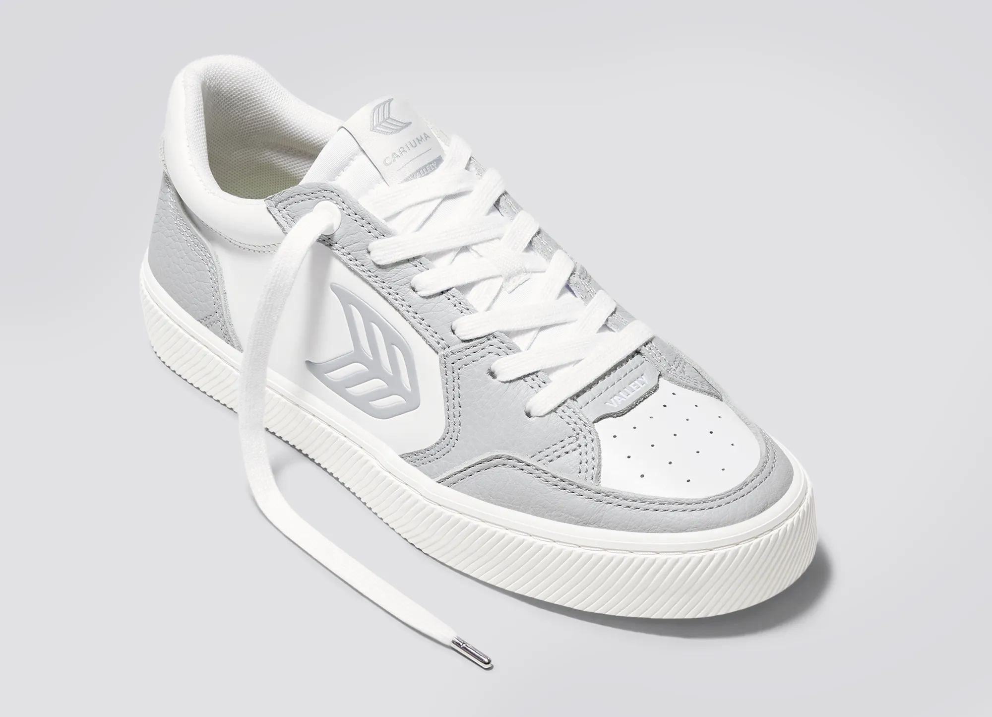 VALLELY White Leather Onyx Grey Accents Sneaker Men sold by Cariuma product image thumbnail 4