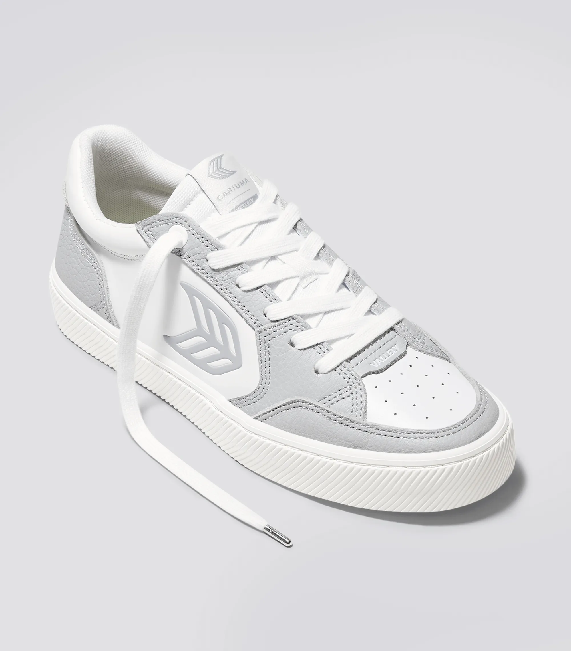 VALLELY White Leather Onyx Grey Accents Sneaker Men sold by Cariuma product image thumbnail 2