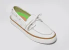 Mare Boat Shoe White Premium Leather Women sold by Cariuma