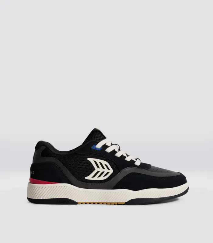 UBA PRO Black Suede and Mesh Ivory Logo Red Sneaker Men sold by Cariuma