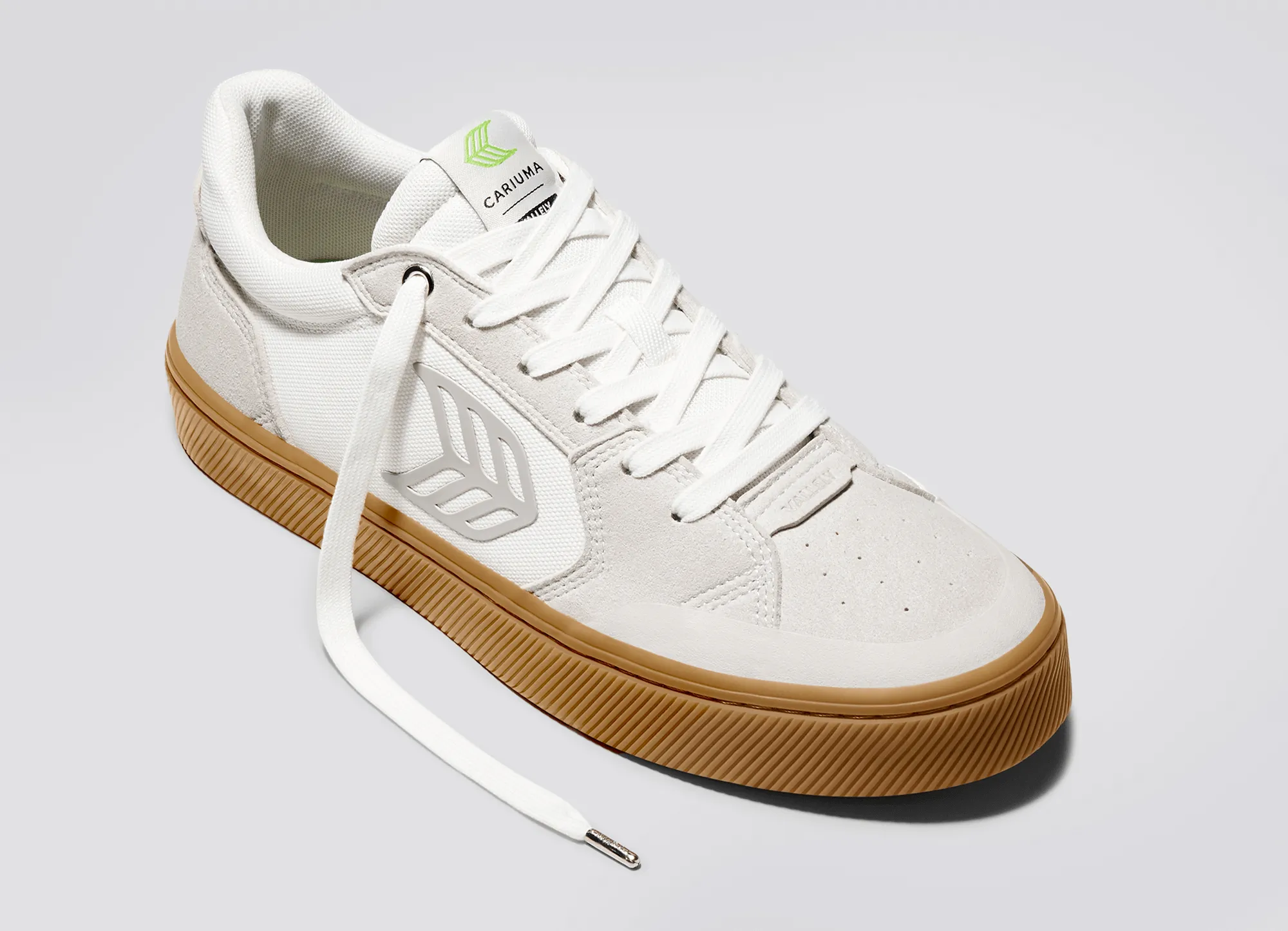 VALLELY PRO Gum Vintage White Suede Off-White Cordura Light Grey Logo Sneaker Women sold by Cariuma product image thumbnail 4