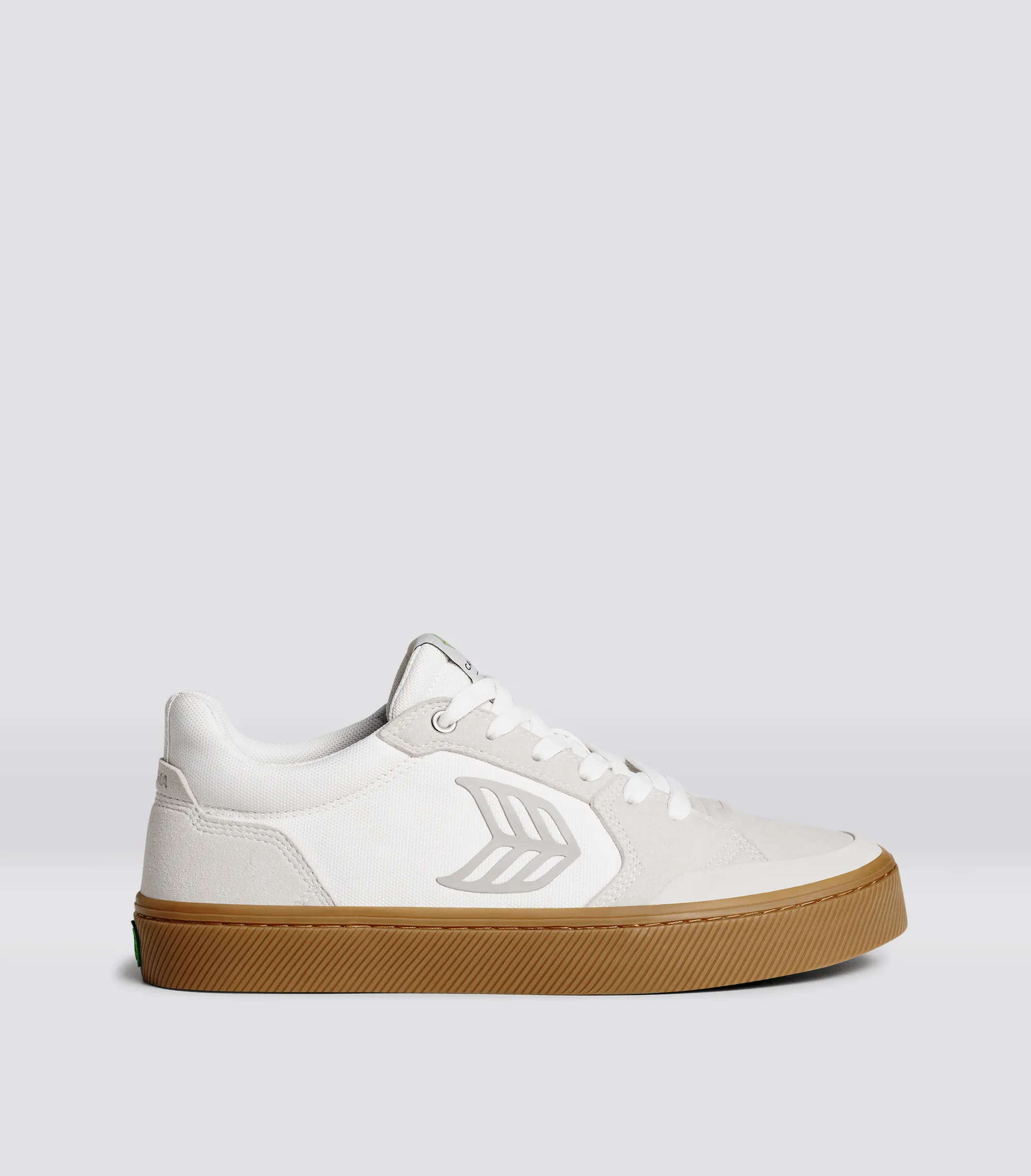 VALLELY PRO Gum Vintage White Suede Off-White Cordura Light Grey Logo Sneaker Women sold by Cariuma