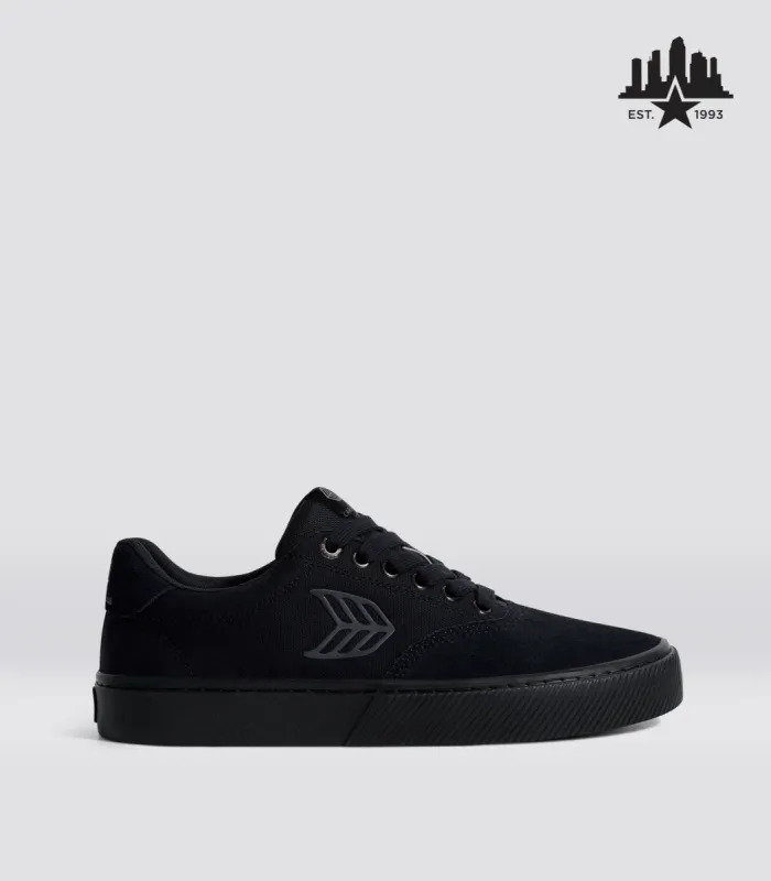 Skatepark of Tampa NAIOCA PRO All Black Suede and Canvas Black Logo Sneaker Women sold by Cariuma