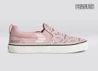 PEANUTS SLIP-ON PRO Snoopy Skate Rose Suede and Canvas Off-White Logo Men Sneaker sold by Cariuma