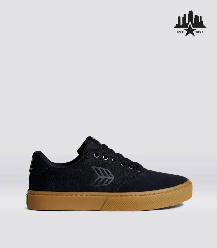 Skatepark of Tampa NAIOCA PRO Gum Black Suede and Canvas Black Logo Sneaker Women sold by Cariuma