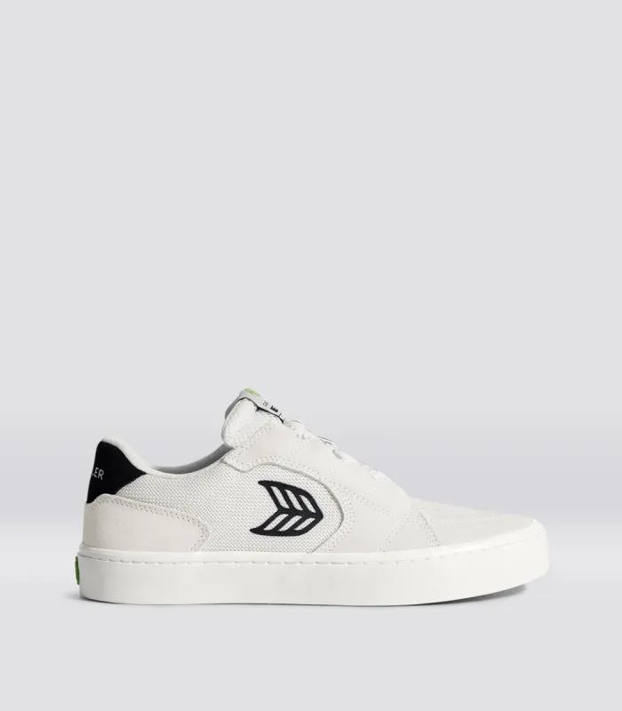 T20 PRO Vintage White Suede Off-White Mesh Black Logo Sneaker Men made by Cariuma