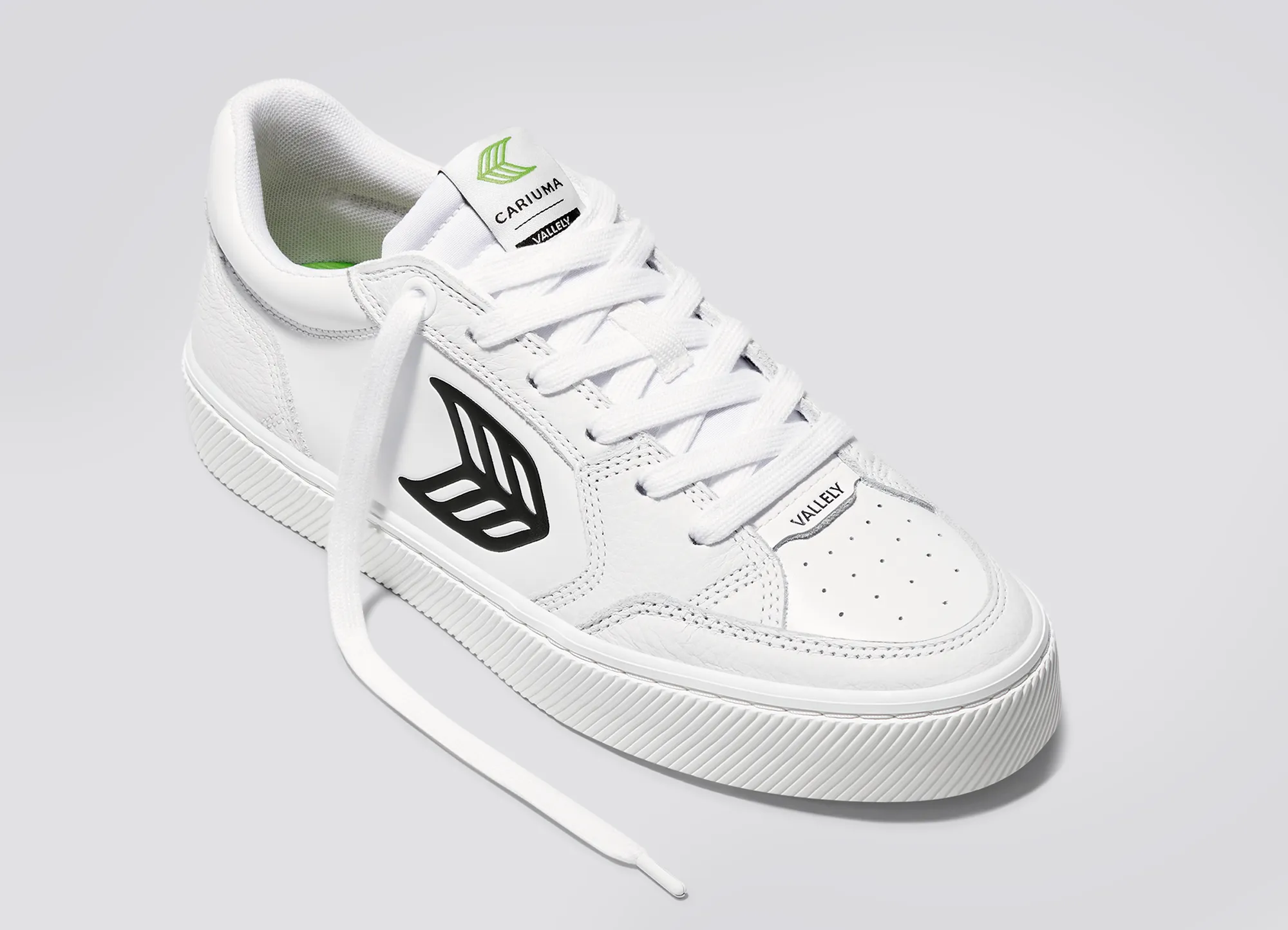 VALLELY White Leather Black Logo Sneaker Men sold by Cariuma product image thumbnail 4