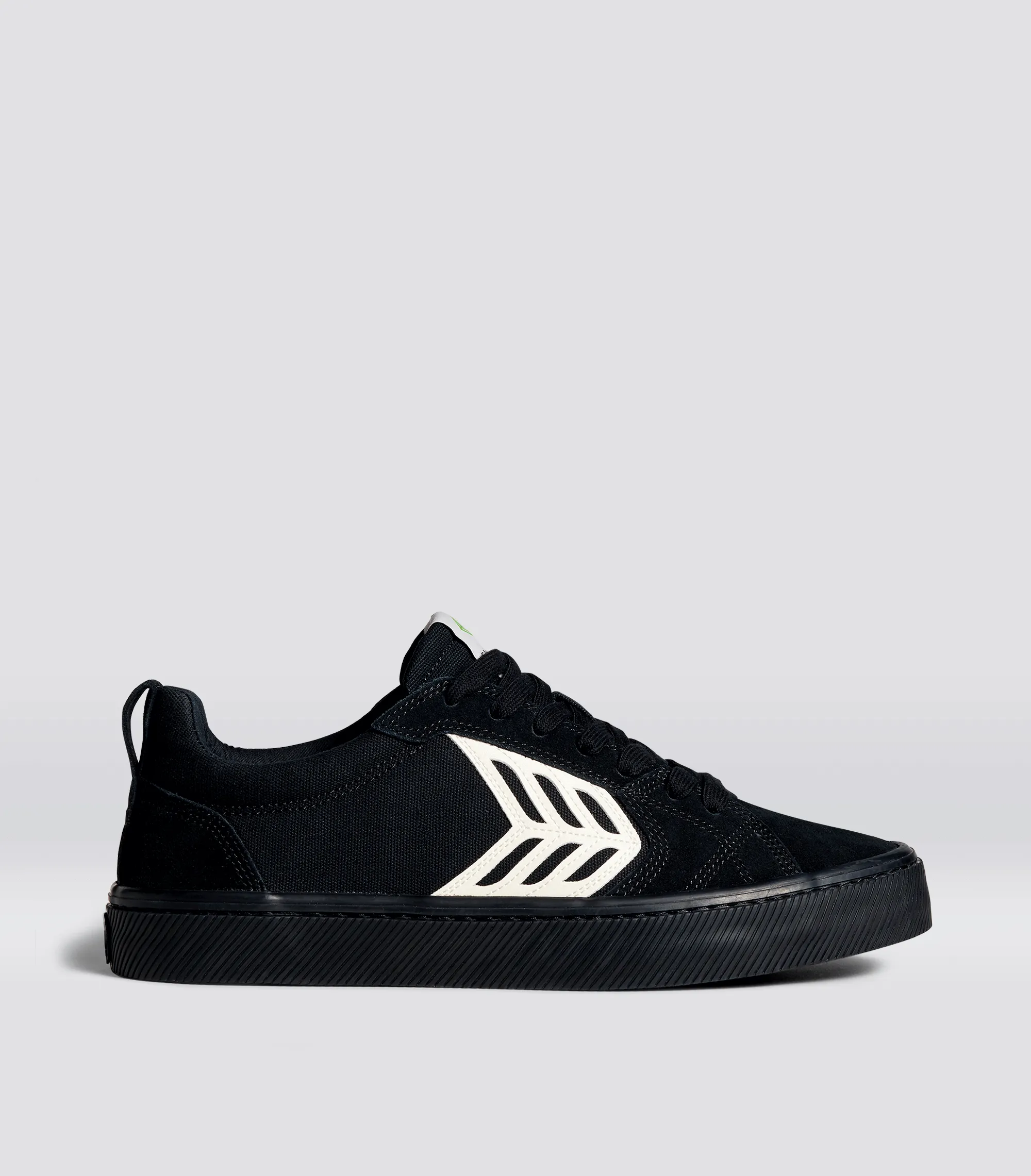 CATIBA PRO Low All Black Suede and Canvas Ivory Logo Sneaker Men Right sold by Cariuma