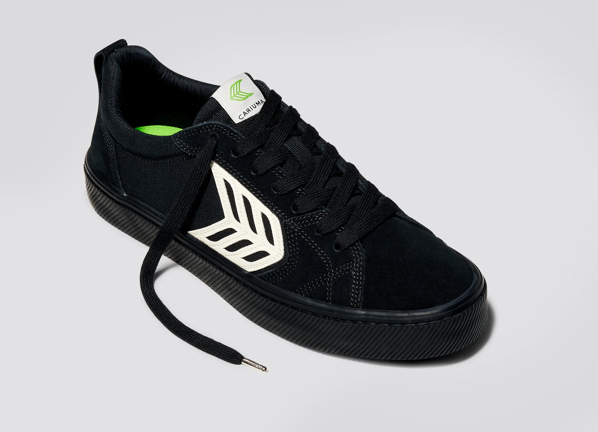 CATIBA PRO Low All Black Suede and Canvas Ivory Logo Sneaker Men Right sold by Cariuma product image thumbnail 4