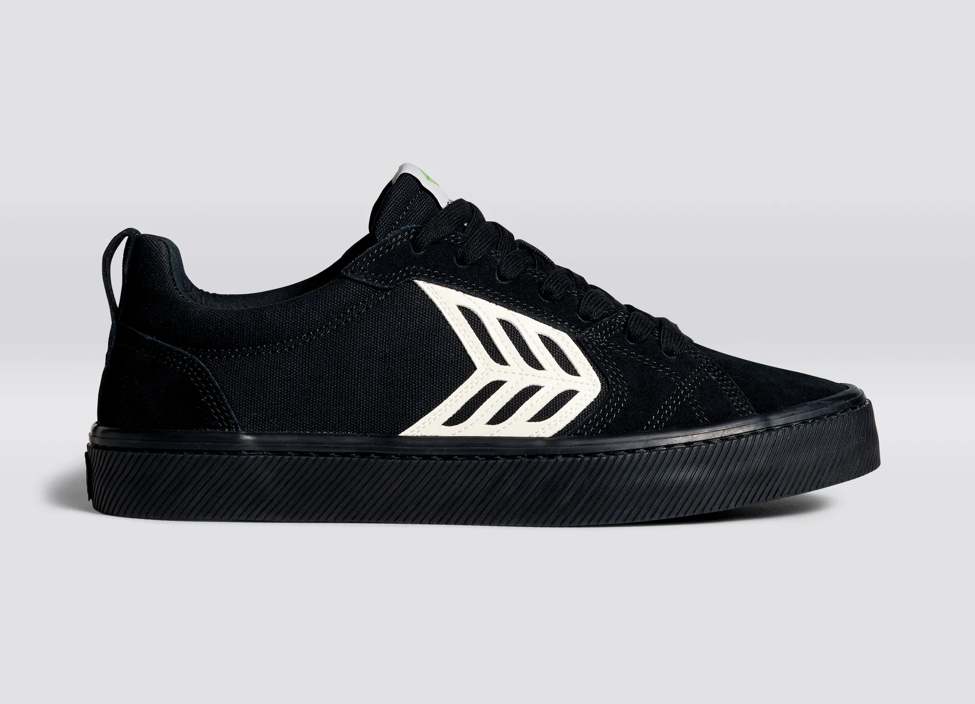 CATIBA PRO Low All Black Suede and Canvas Ivory Logo Sneaker Men Right sold by Cariuma product image thumbnail 3