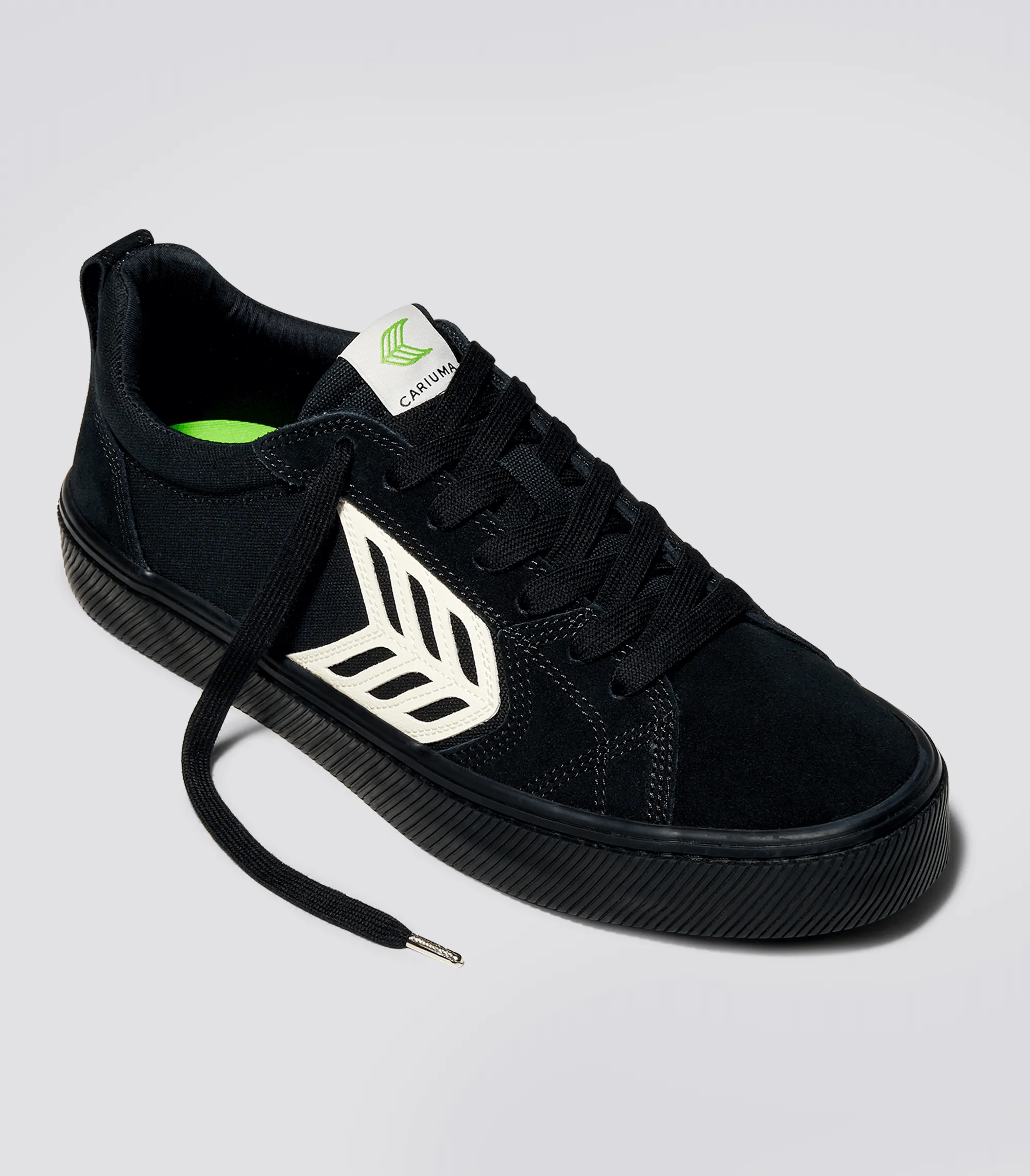 CATIBA PRO Low All Black Suede and Canvas Ivory Logo Sneaker Men Right sold by Cariuma product image thumbnail 2