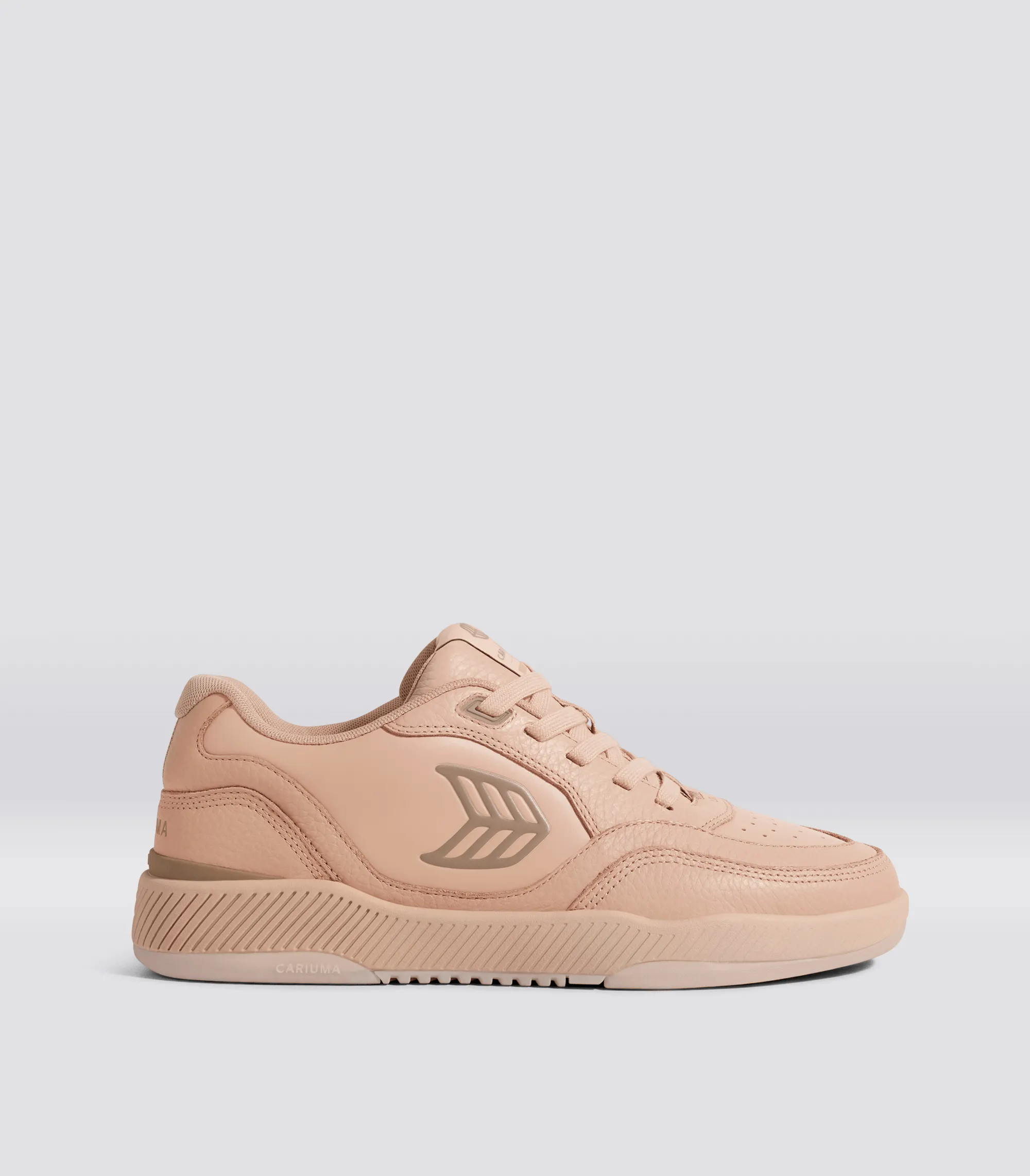 UBA Beige Leather Natural Logo Sneaker Women sold by Cariuma